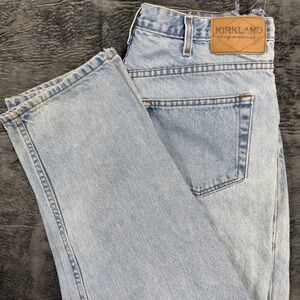 Kirkland Signature Mens Light Wash Straight Leg Cotton Jeans 36x32 MRX1008